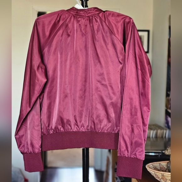 Free People Midnight Bomber Jacket In Maroon - Picture 4 of 8